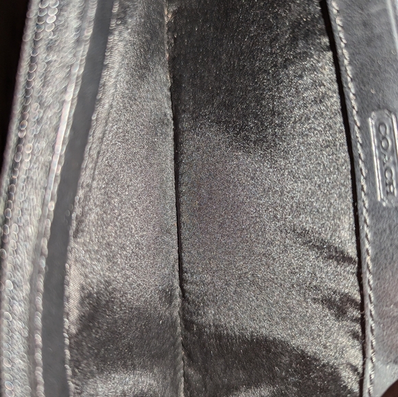 Coach Poppy Liquid Leather Continental Zip Around Wallet Black EUC - Picture 10 of 12